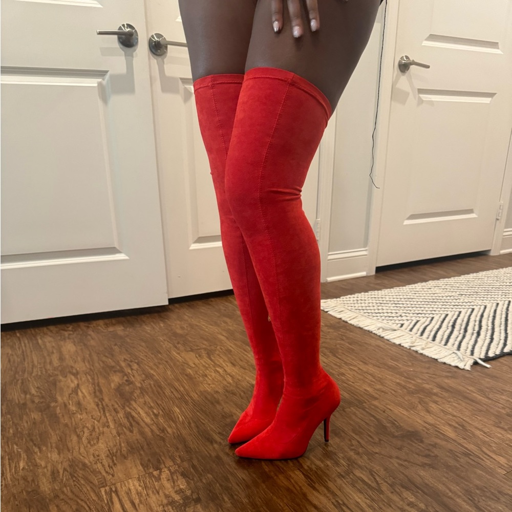 NEVER WORN thigh high boots perfect with shorts or jeans